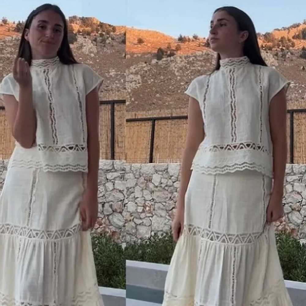 Zara Cream Crochet Top